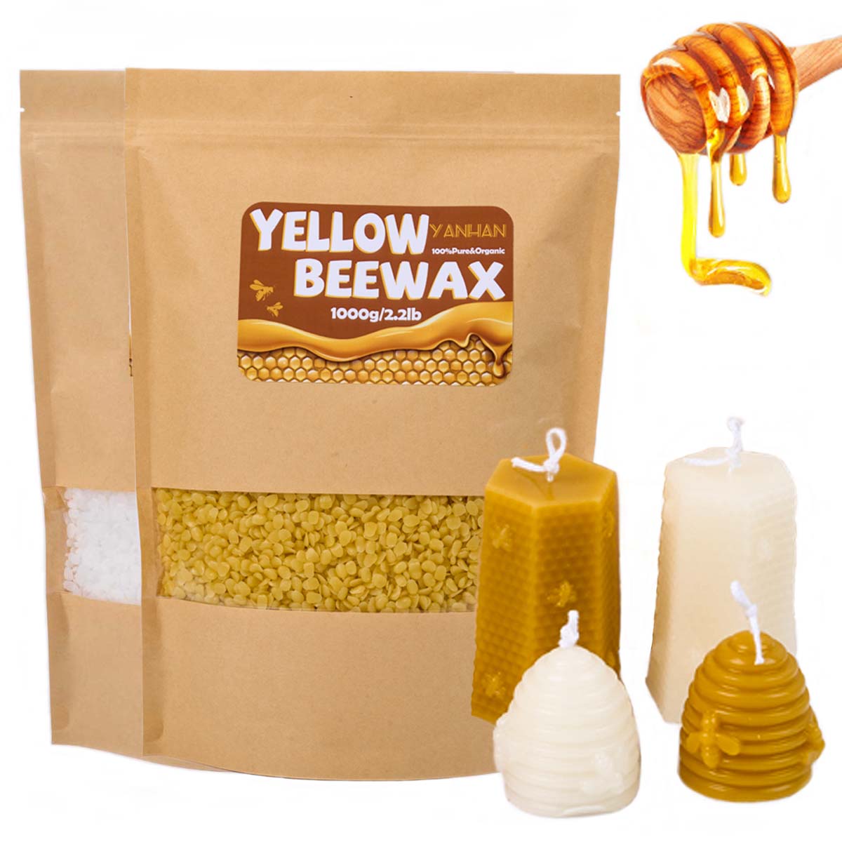 1000g puro Natural Granular bl - Candle Making Kit Beeswax reseña y precio