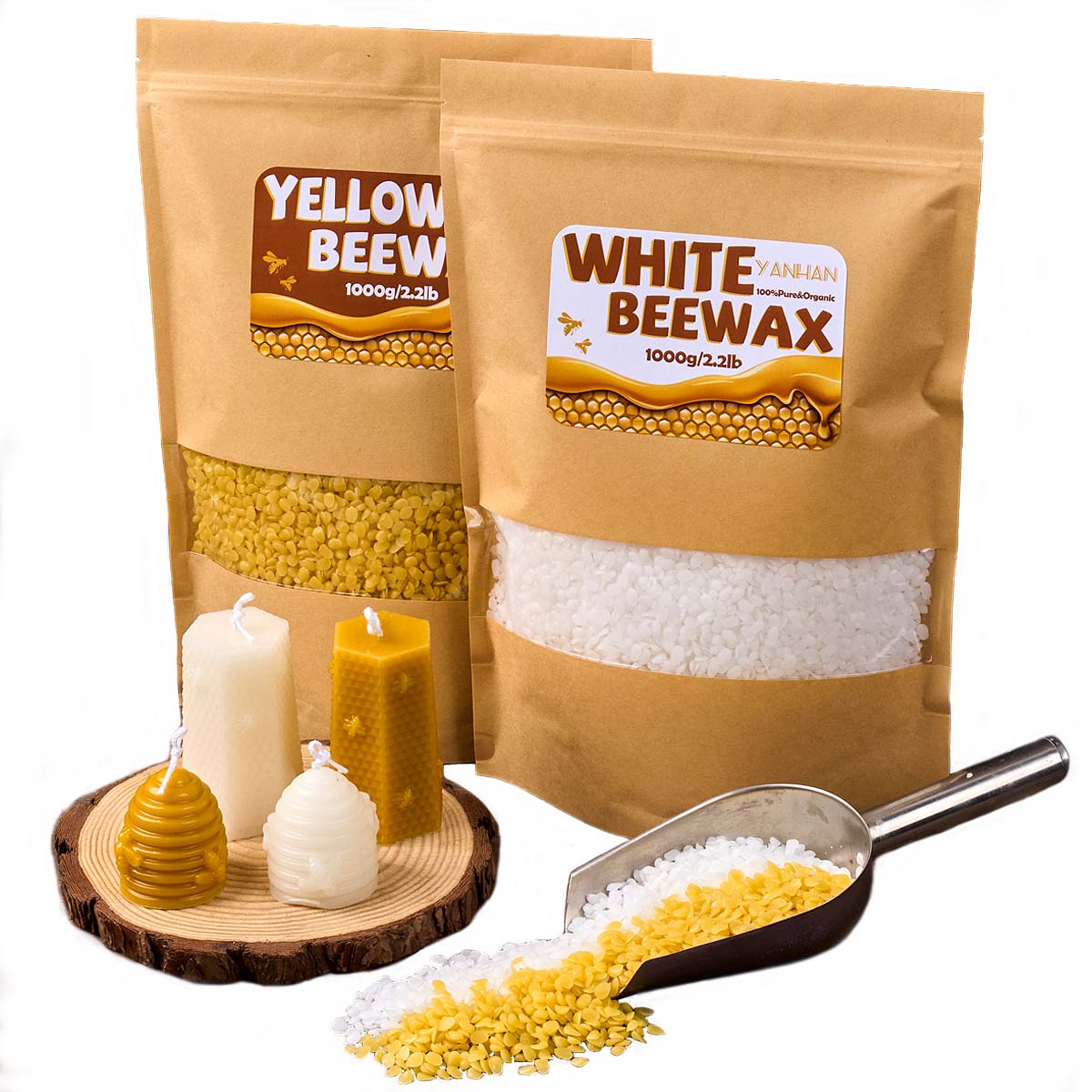 1000g puro Natural Granular bl - Candle Making Kit Beeswax reseña y precio